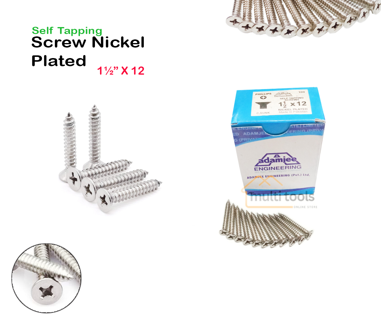 Self Tapping Screw Nickel Plated 1-1/2 x 12(Philip)